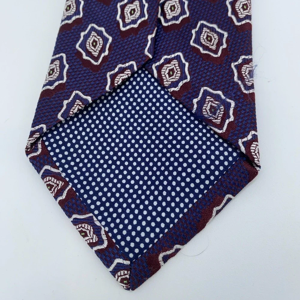 Eton Tie Men One Size Multi Patterned Silk Classic Luxury Necktie Italy Made NWT